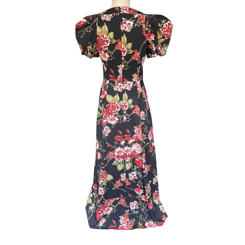 GOOP G. Label Rita Round-Neck Gown in Black Ground Floral - Picture 10 of 14